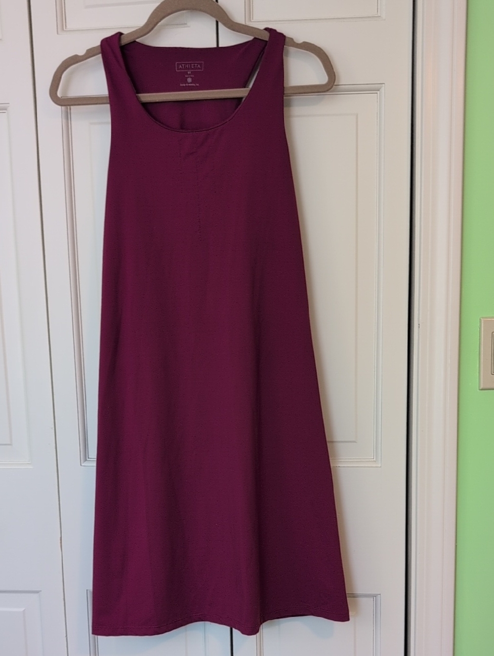 Athleta Sleeveless A-Line Dress in Berry Plum